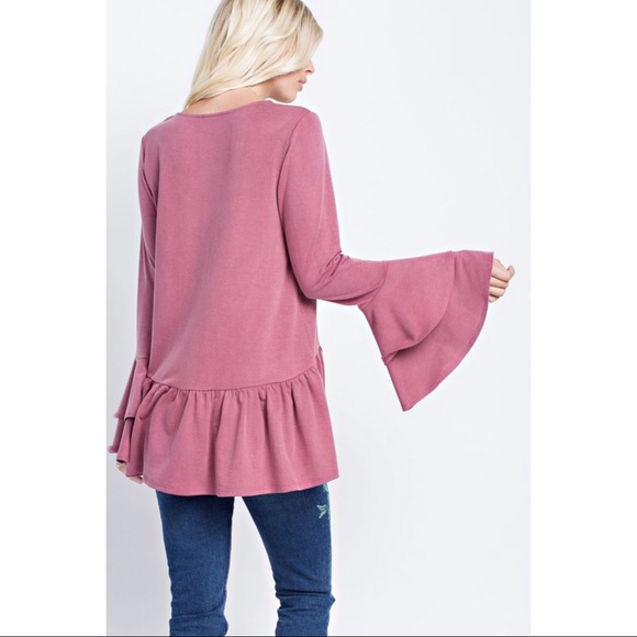 🌺🆕5⭐️BEST SELLER Washed Terry Ruffle Top - Picture 4 of 7